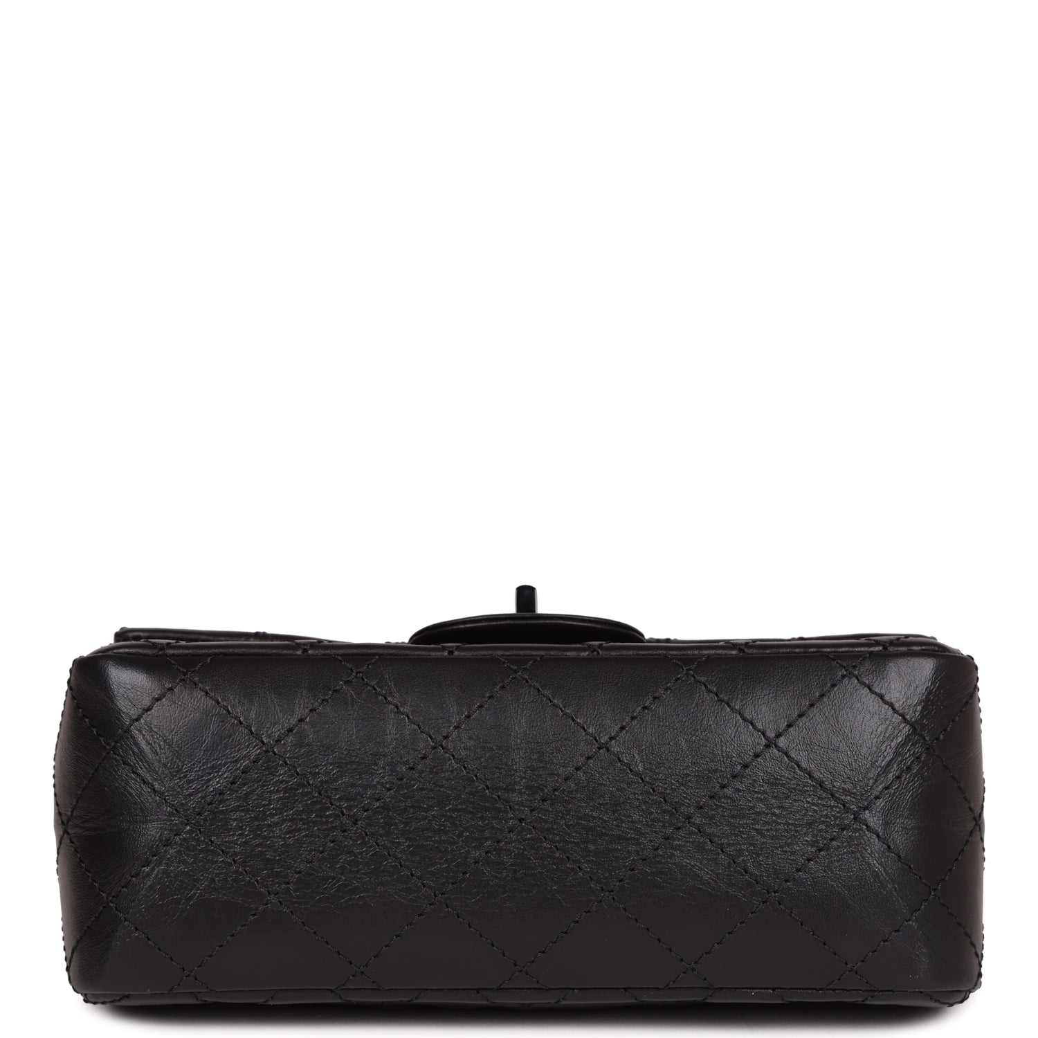 Chanel Mini Reissue 224 2.55 Flap So Black Aged Calfskin Black Hardware