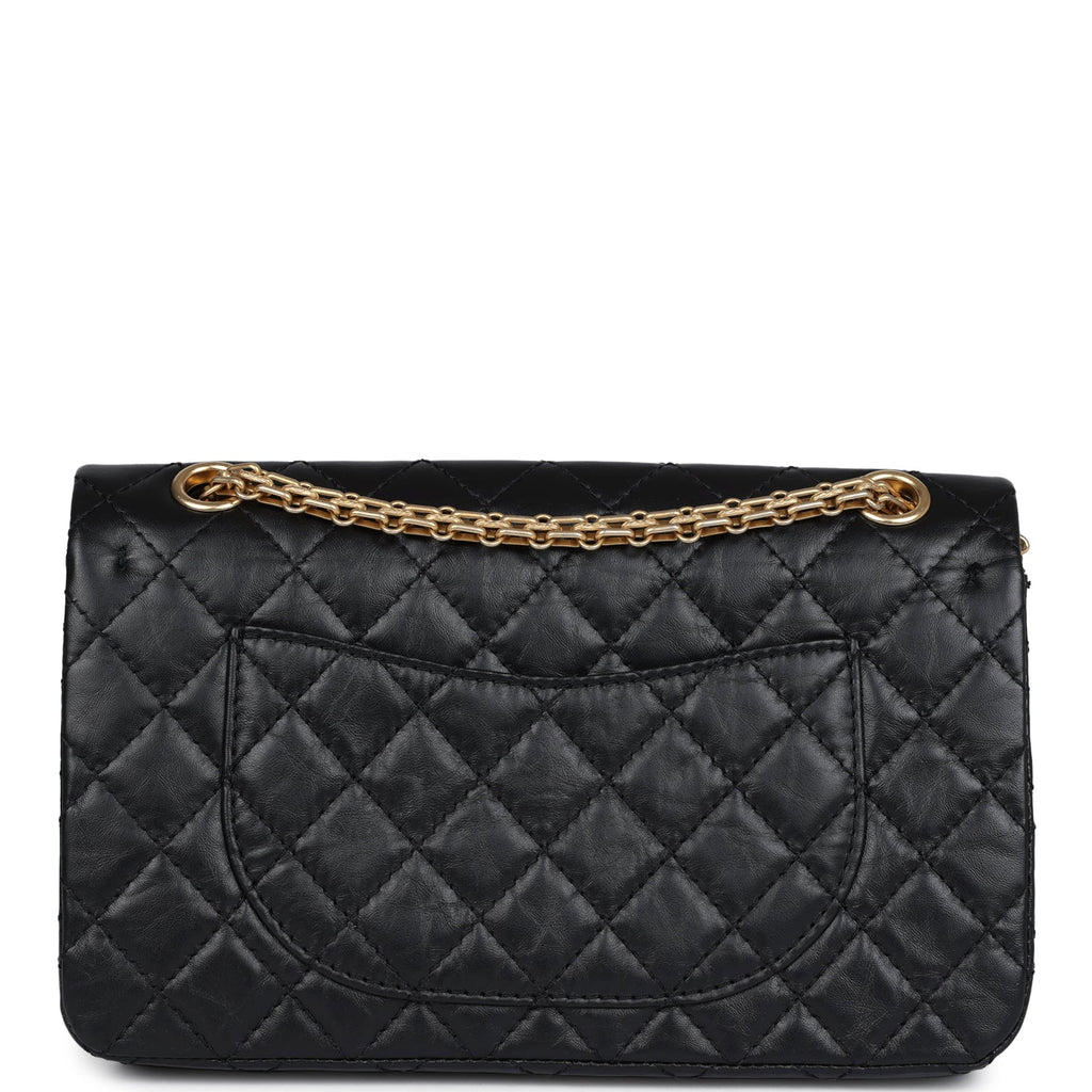 Chanel Small Reissue 225 2.55 Double Flap Lucky Charms Black Aged Calfskin Antique Gold Hardware