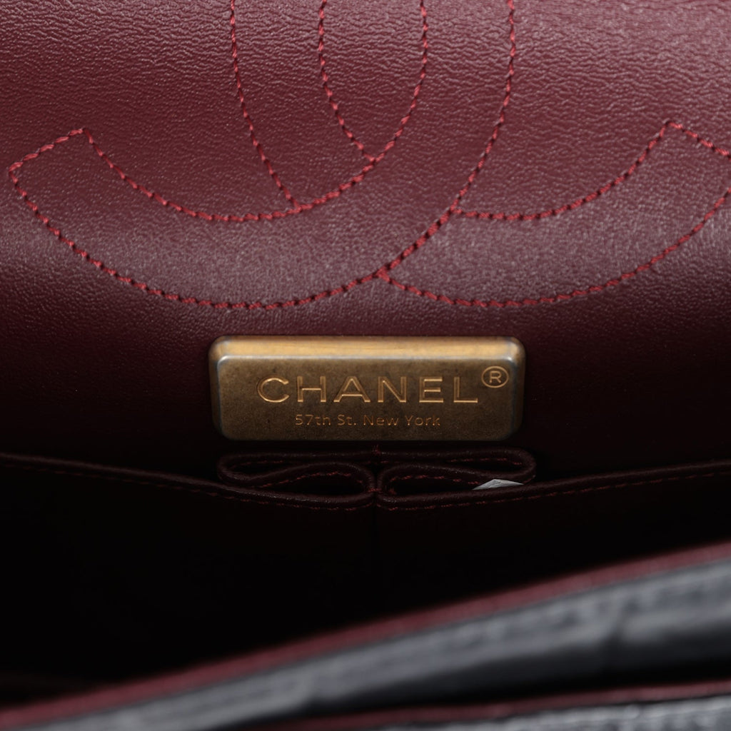Chanel Small Reissue 225 2.55 Double Flap Lucky Charms Black Aged Calfskin Antique Gold Hardware