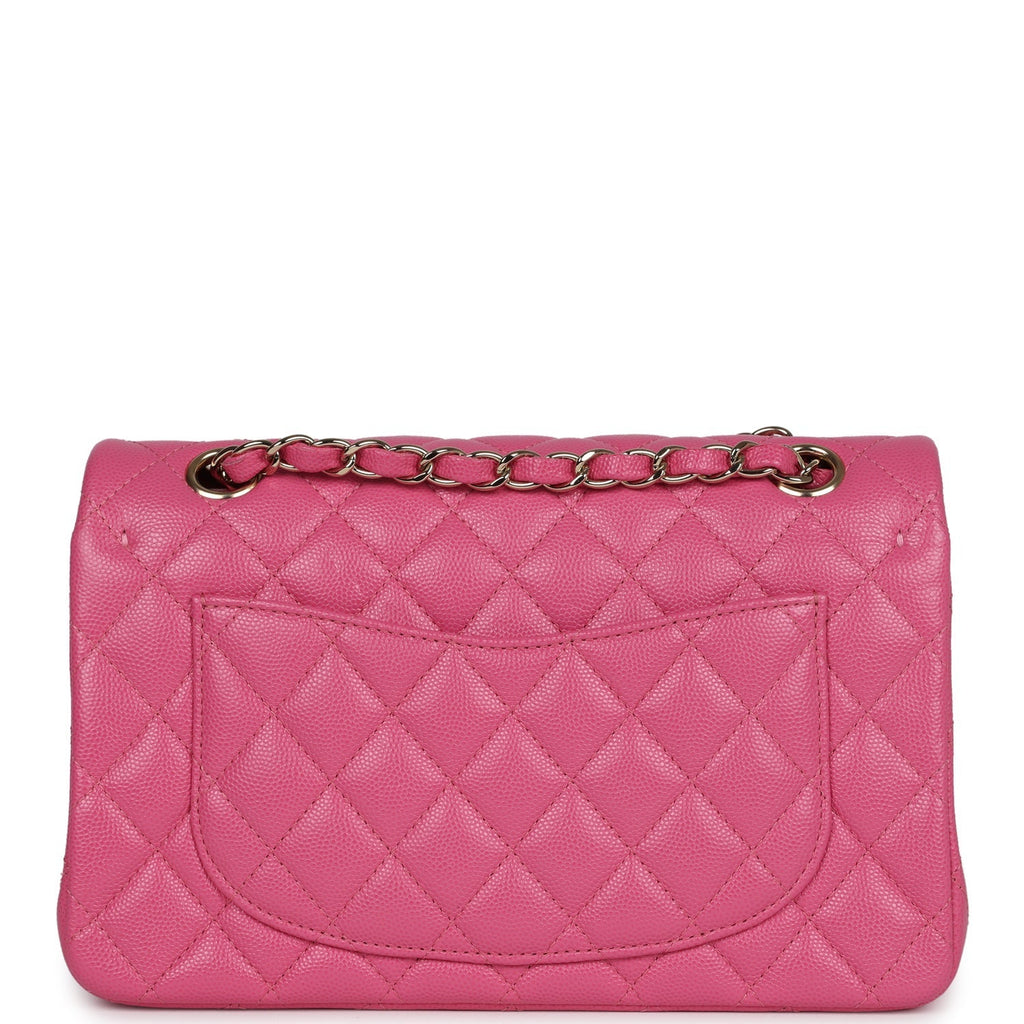 Chanel Small Classic Double Flap Dark Pink Caviar Light Gold Hardware