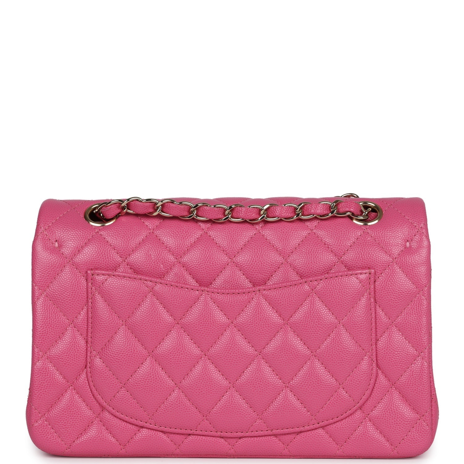 Chanel Small Classic Double Flap Dark Pink Caviar Light Gold Hardware