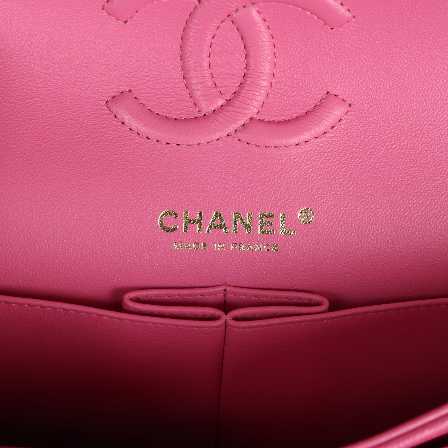Chanel Small Classic Double Flap Dark Pink Caviar Light Gold Hardware