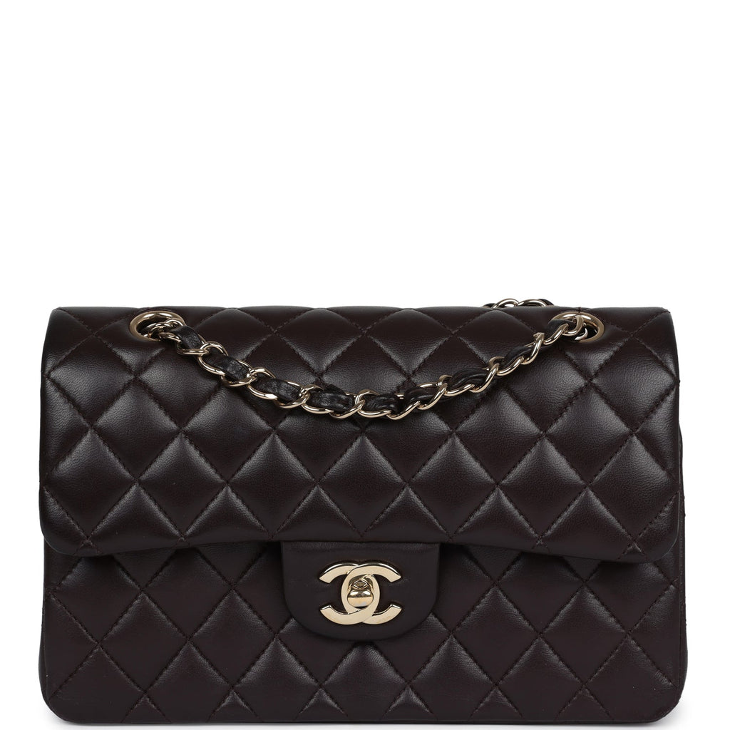 Chanel Small Classic Double Flap Bag Brown Lambskin Light Gold Hardware