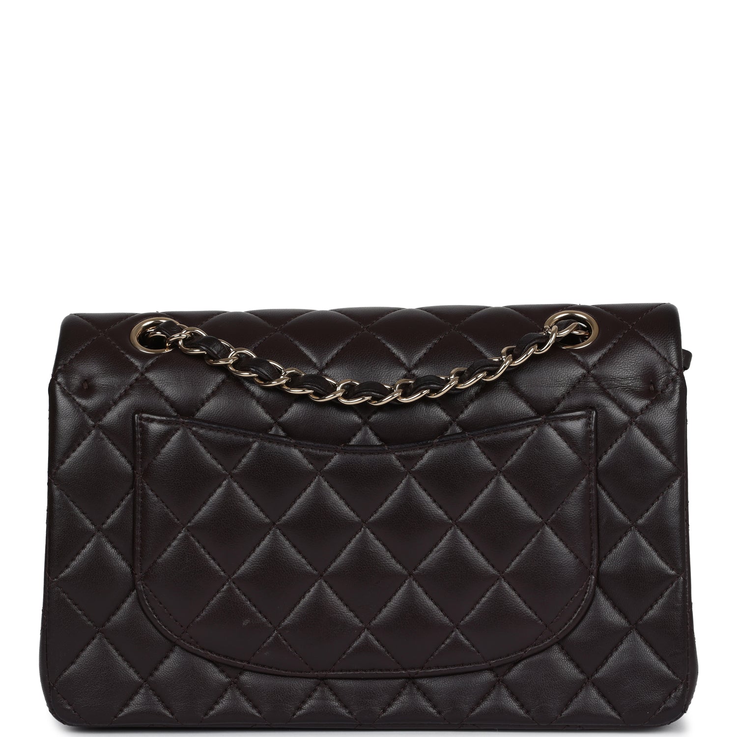 Chanel Small Classic Double Flap Bag Brown Lambskin Light Gold Hardware