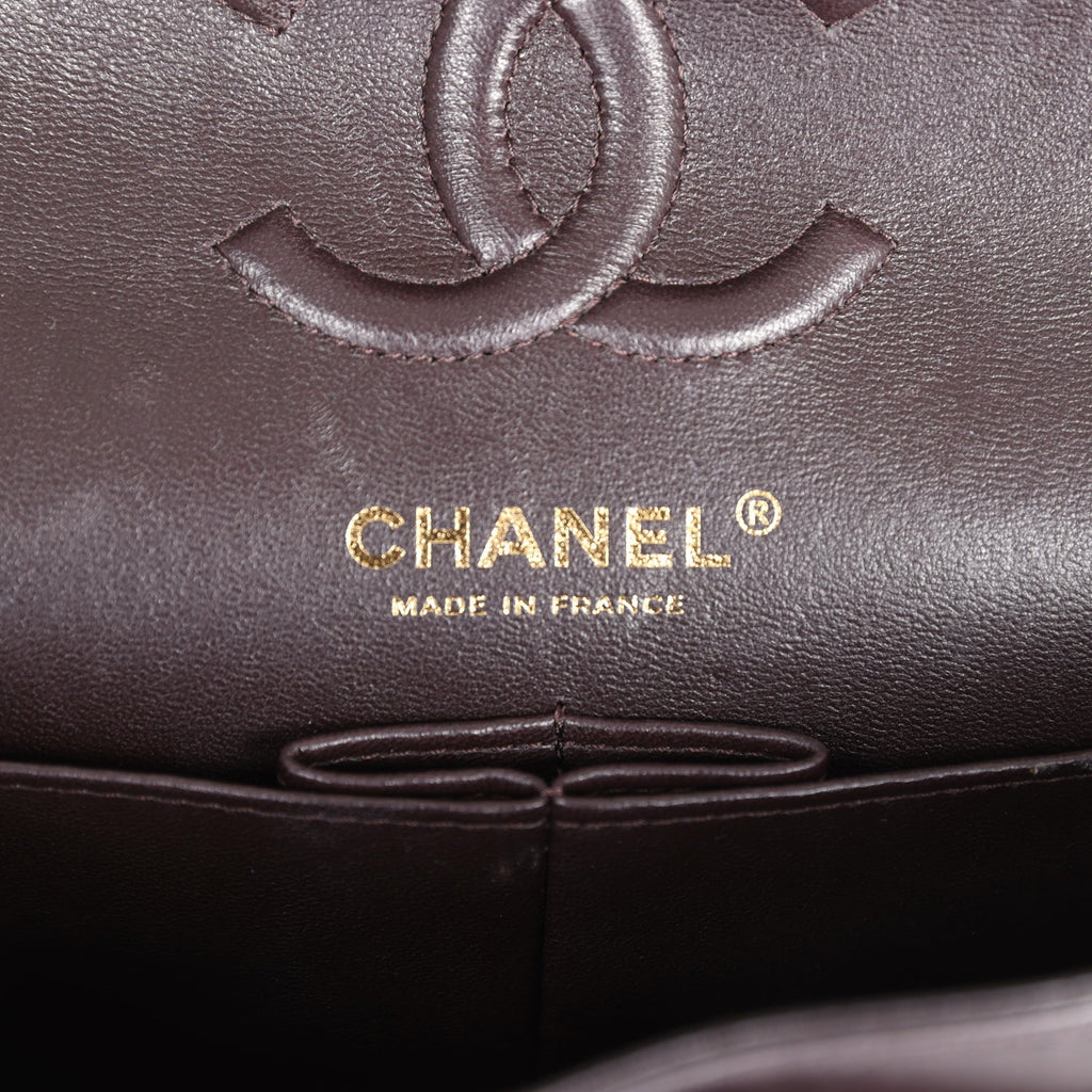 Chanel Small Classic Double Flap Bag Brown Lambskin Light Gold Hardware