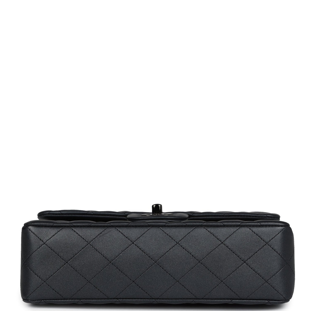 Chanel Small Classic Double Flap Bag SO Black Iridescent Lambskin Black Hardware
