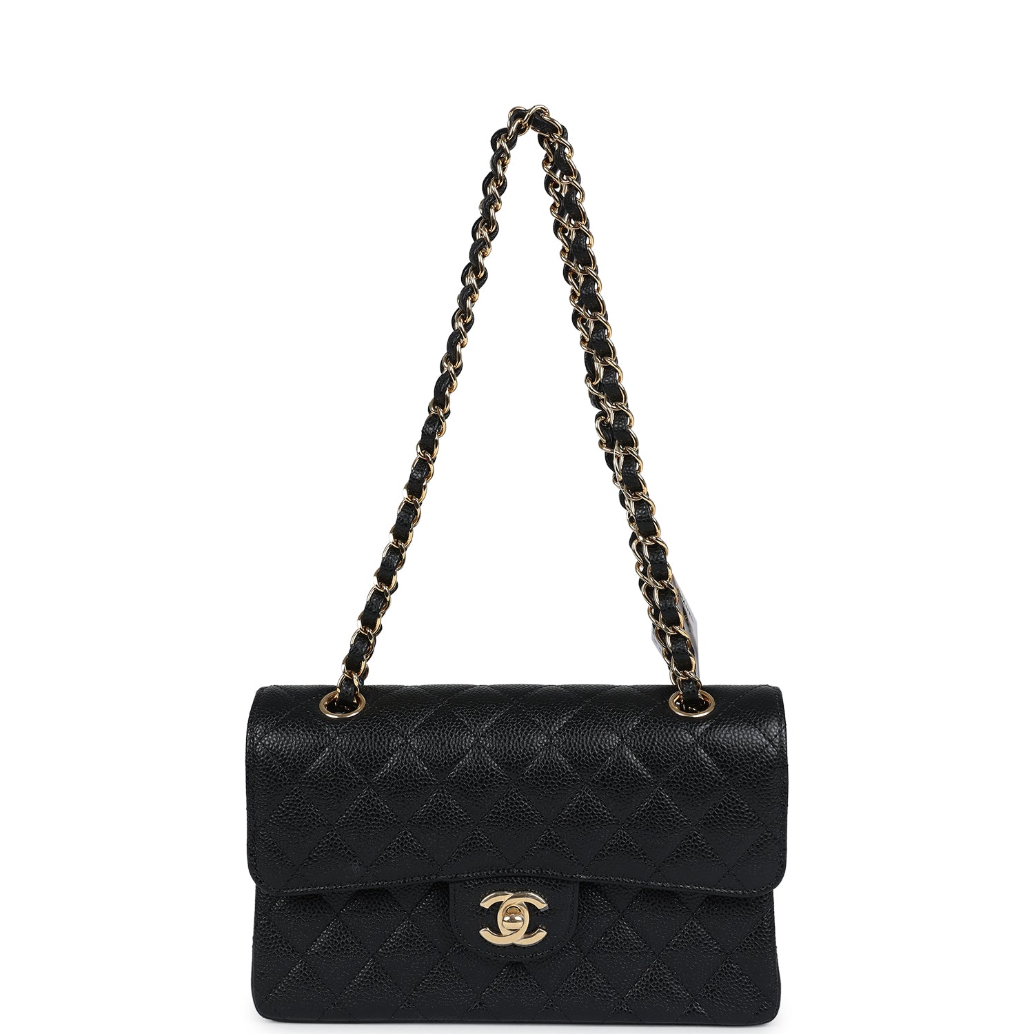 Chanel Small Classic Double Flap Bag Black Caviar Gold Hardware