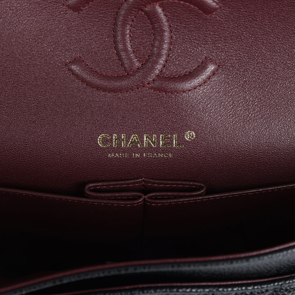 Chanel Small Classic Double Flap Bag Black Caviar Gold Hardware