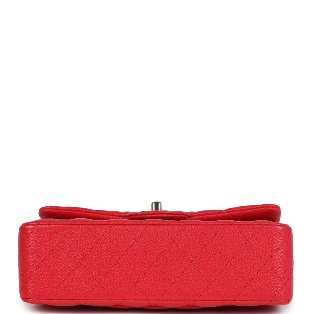 Chanel Small Classic Double Flap Bag Red Shiny Caviar Light Gold Hardware
