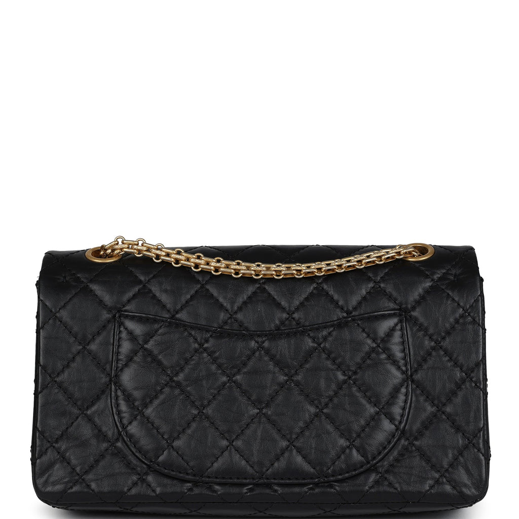 Chanel Small Reissue 225 2.55 Double Flap Lucky Charms Black Aged Calfskin Antique Gold Hardware