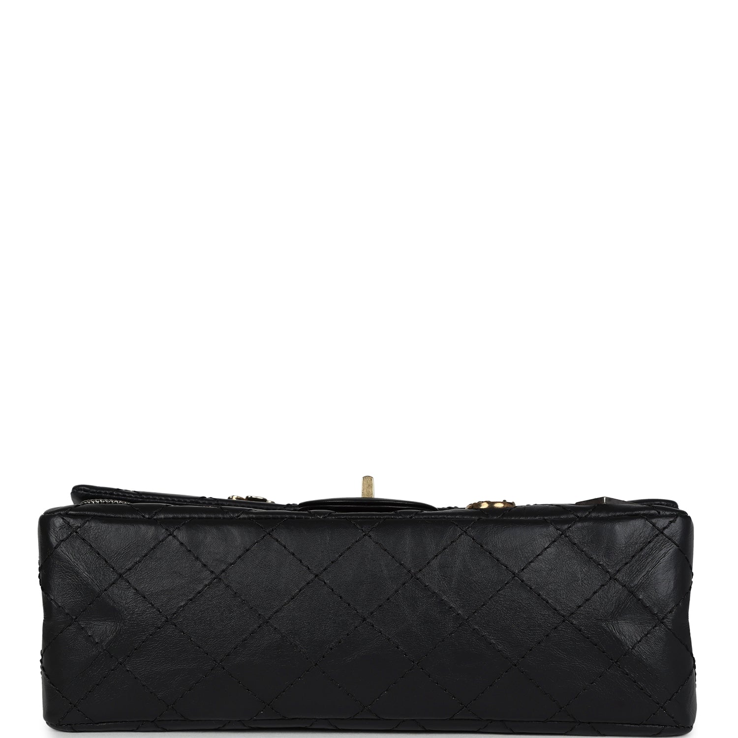 Chanel Small Reissue 225 2.55 Double Flap Lucky Charms Black Aged Calfskin Antique Gold Hardware