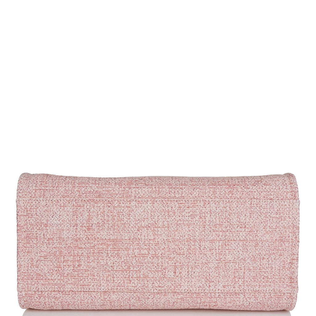 Chanel Large Deauville Shopping Bag Pink Lurex Gold Hardware