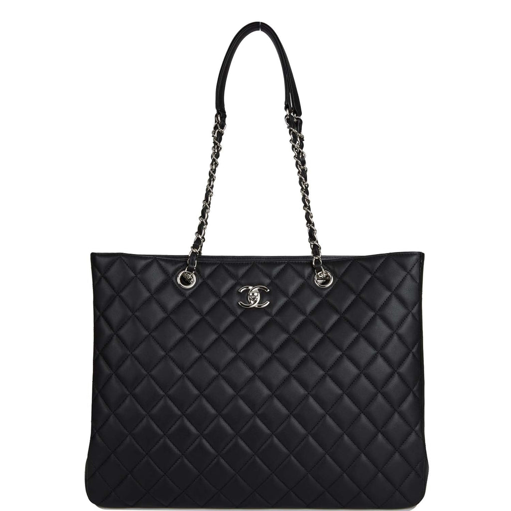 Chanel Timeless Tote Bag Black Calfskin Silver Hardware
