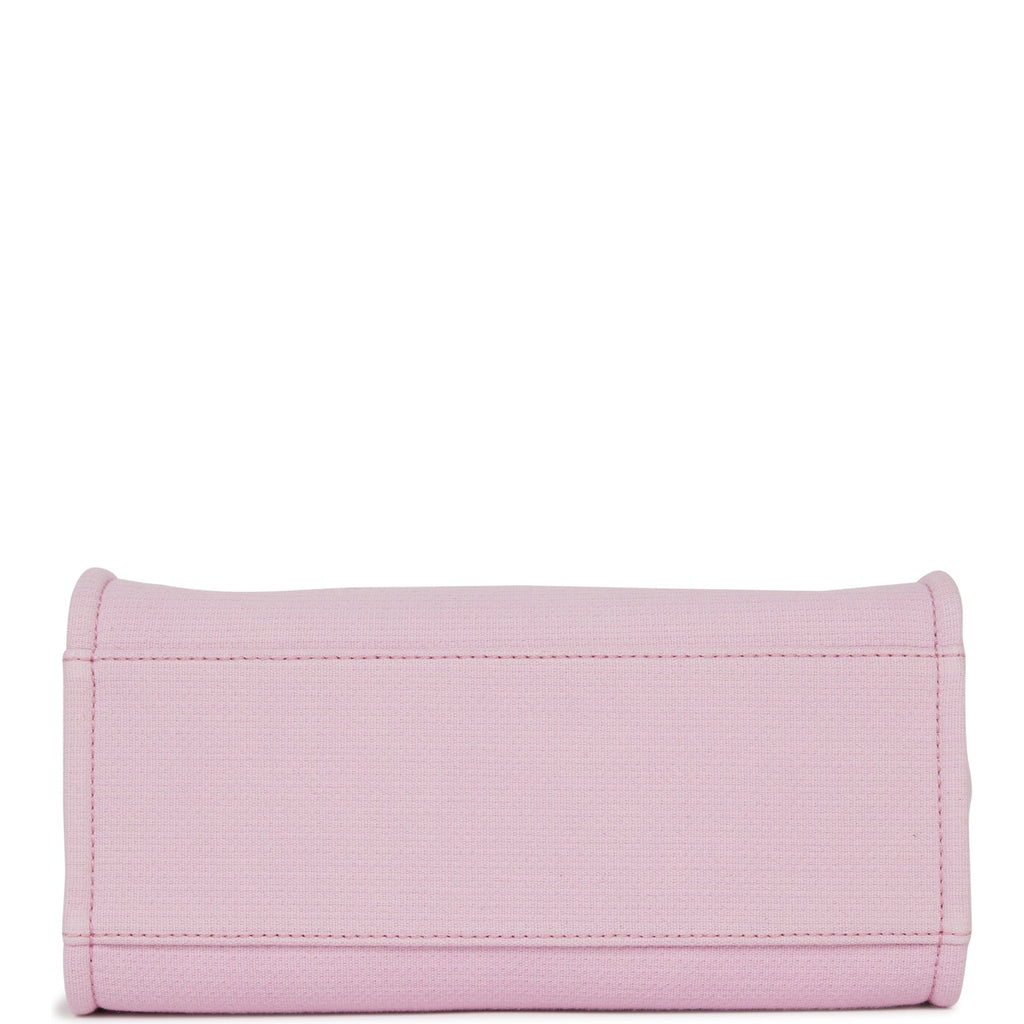 Chanel Small Deauville Shopping Bag Pink Boucle Silver Hardware