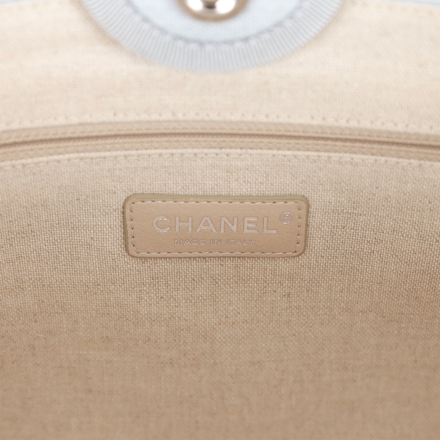 Chanel Small Deauville Shopping Tote Blue Boucle Silver Hardware
