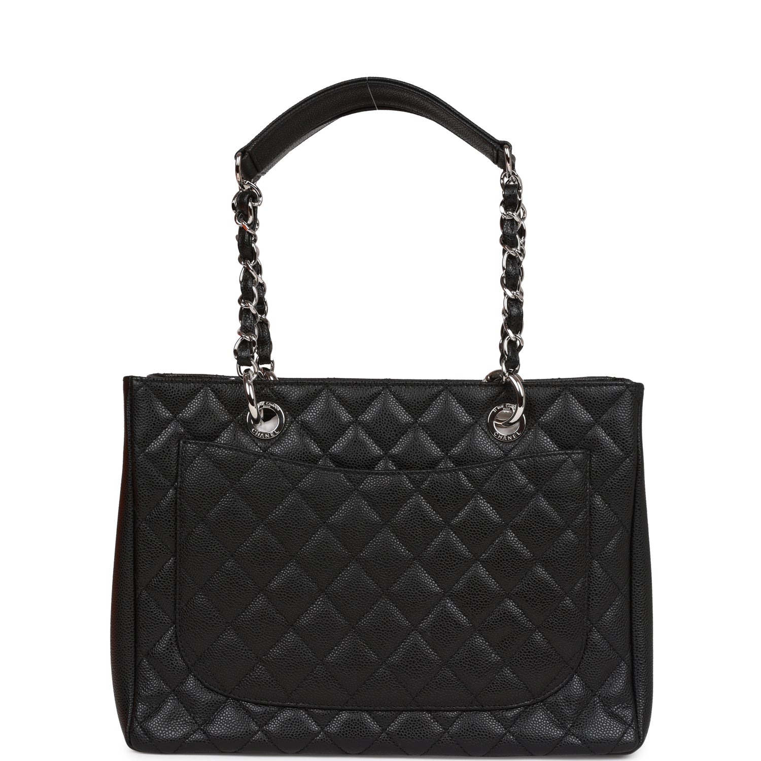 Chanel Grand Shopping Tote (GST) Bag Black Caviar Silver Hardware