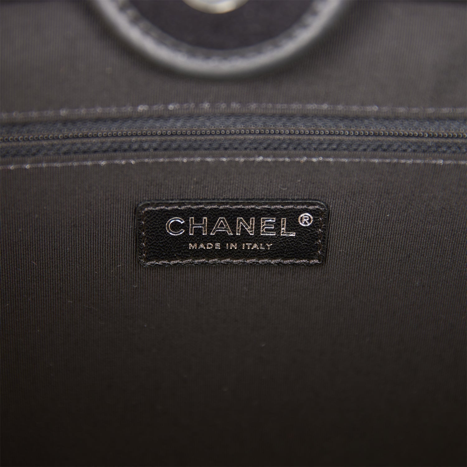Chanel Large Deauville Shopping Bag Black and White Wool Silver Hardware
