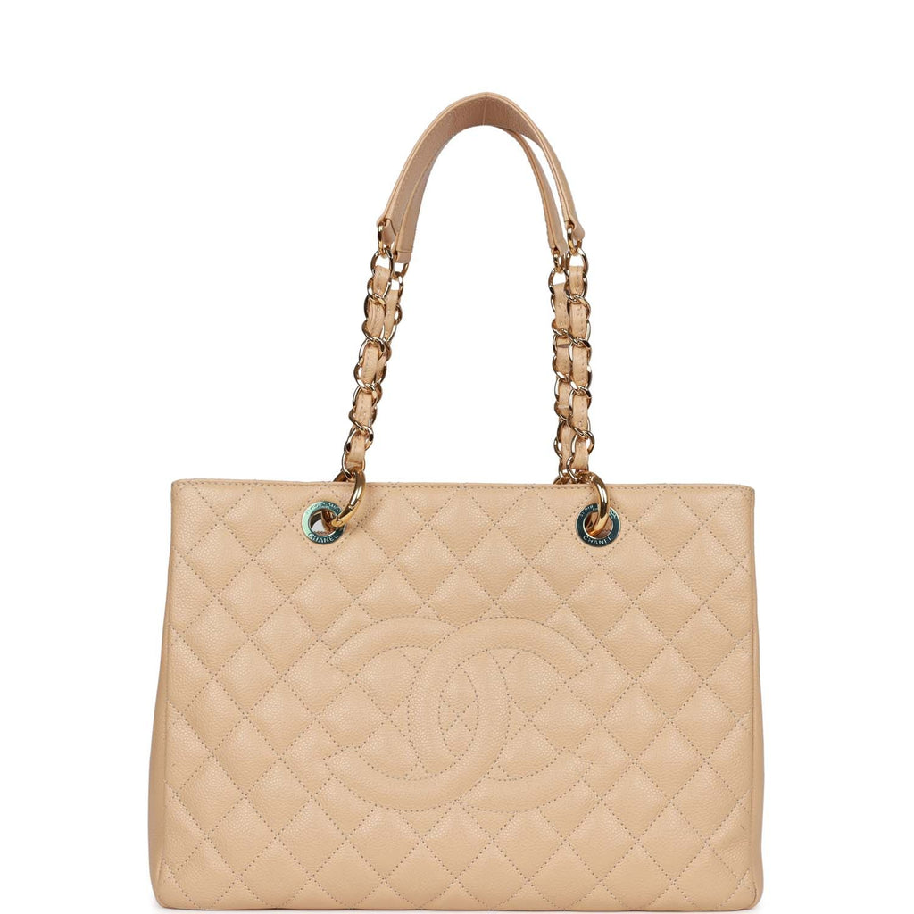 Chanel Grand Shopping Tote (GST) Beige Caviar Gold Hardware