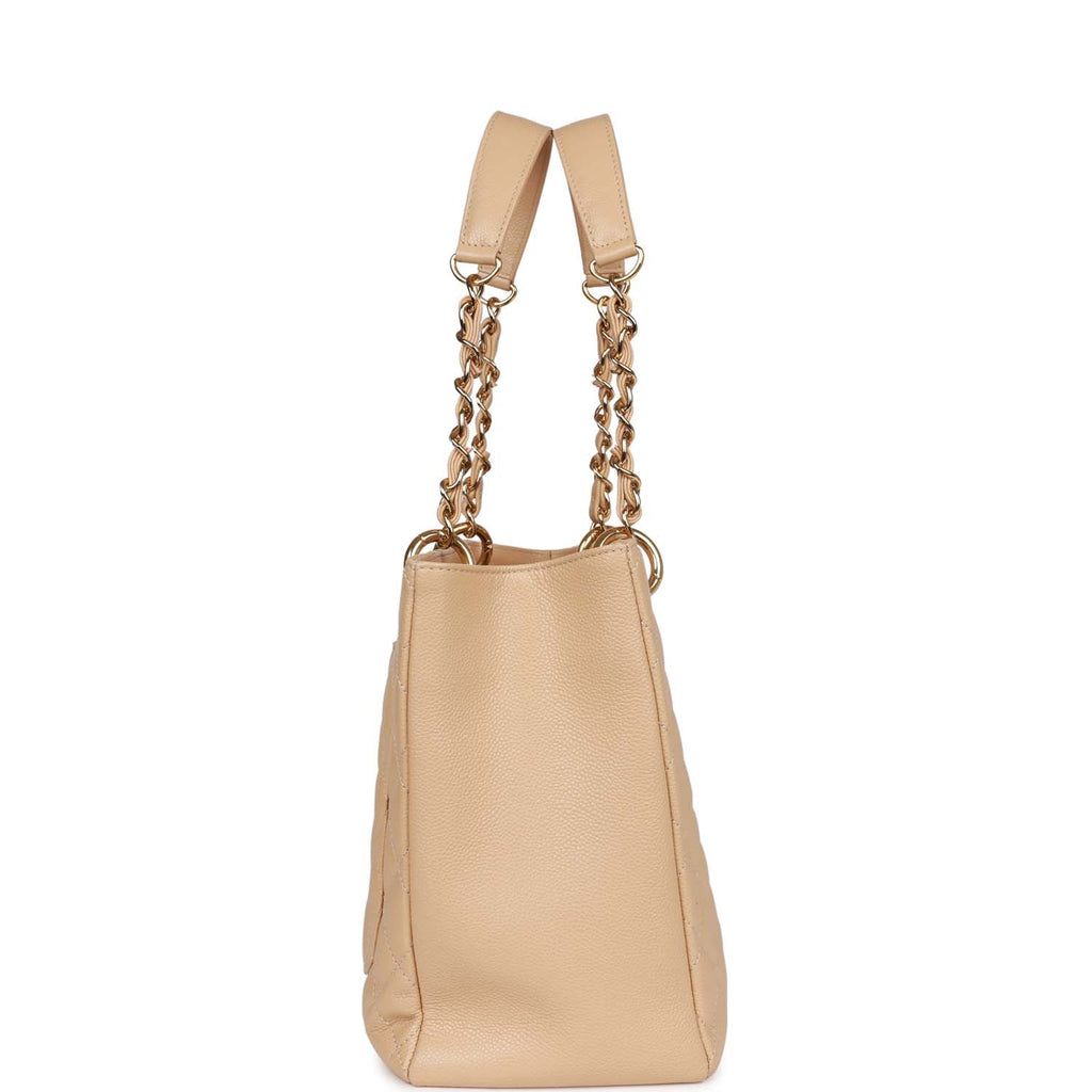 Chanel Grand Shopping Tote (GST) Beige Caviar Gold Hardware