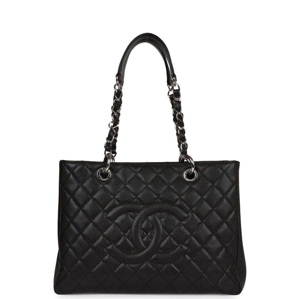 Chanel Grand Shopping Tote GST Black Caviar Silver Hardware