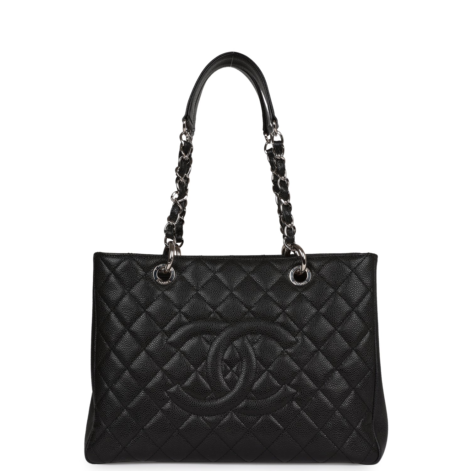 Chanel Grand Shopping Tote GST Black Caviar Silver Hardware