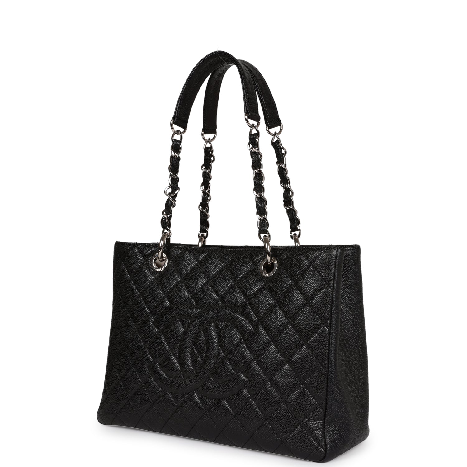 Chanel Grand Shopping Tote GST Black Caviar Silver Hardware