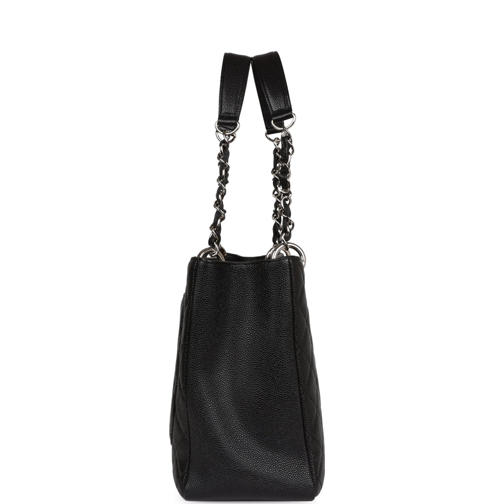 Chanel Grand Shopping Tote GST Black Caviar Silver Hardware
