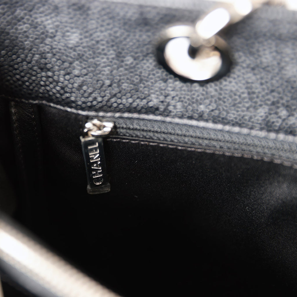 Chanel Grand Shopping Tote GST Black Caviar Silver Hardware