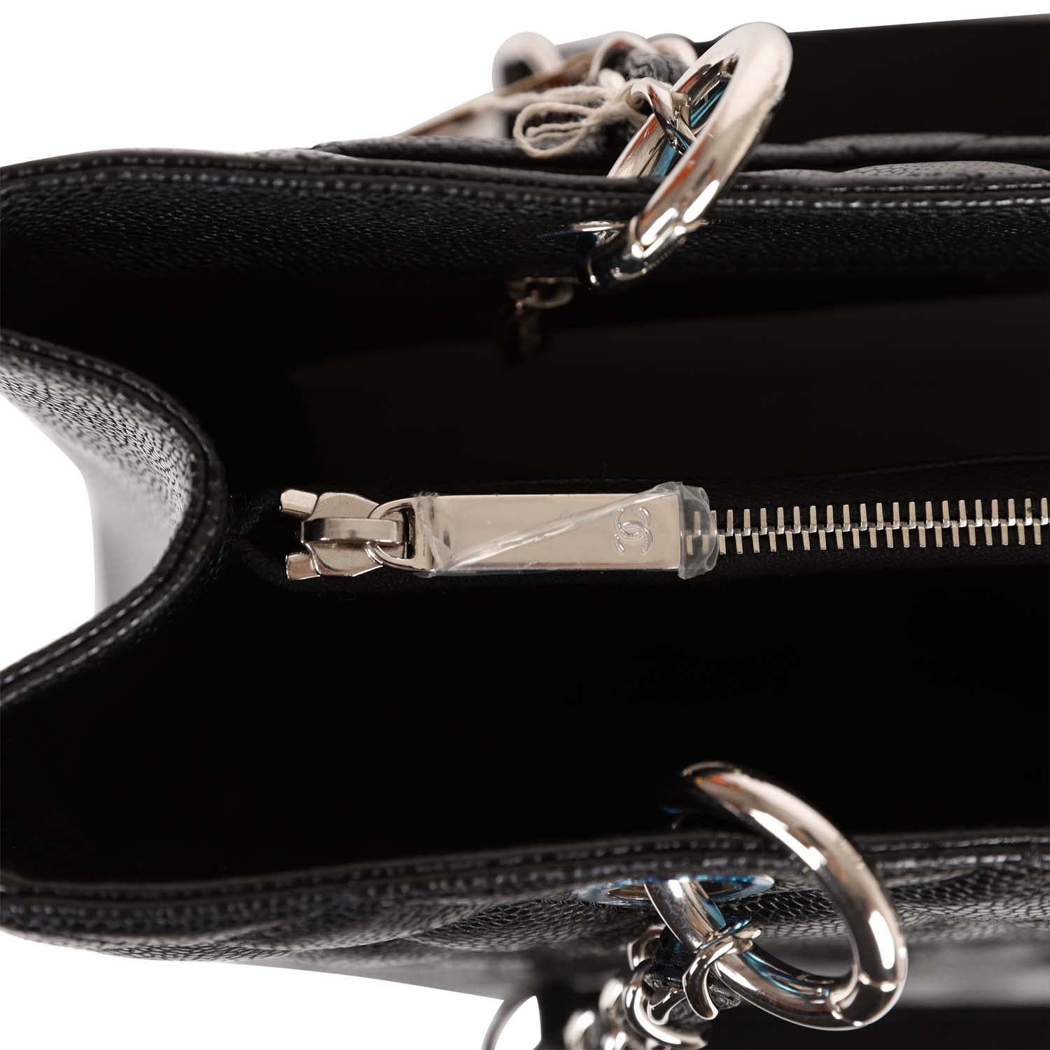 Chanel Grand Shopping Tote (GST) Bag Black Caviar Silver Hardware
