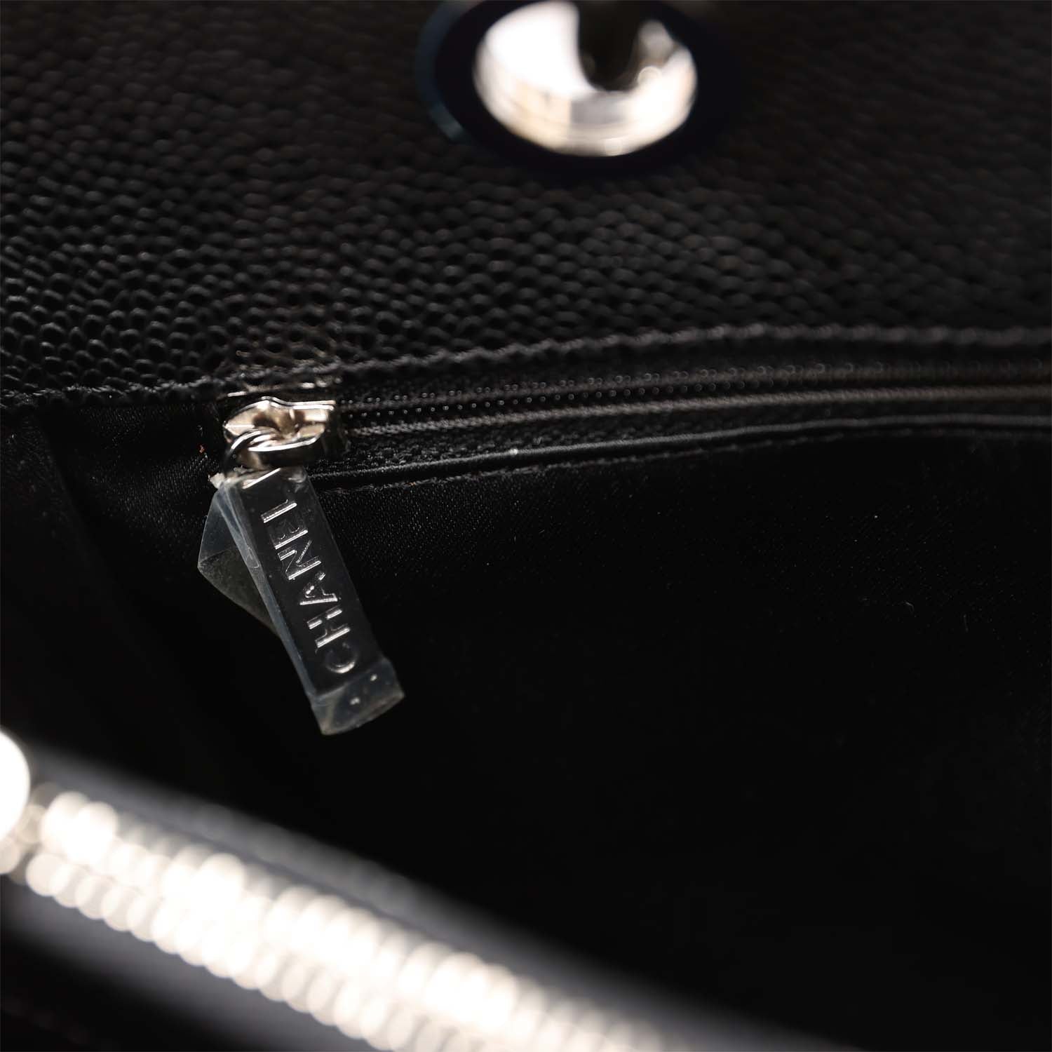 Chanel Grand Shopping Tote (GST) Bag Black Caviar Silver Hardware