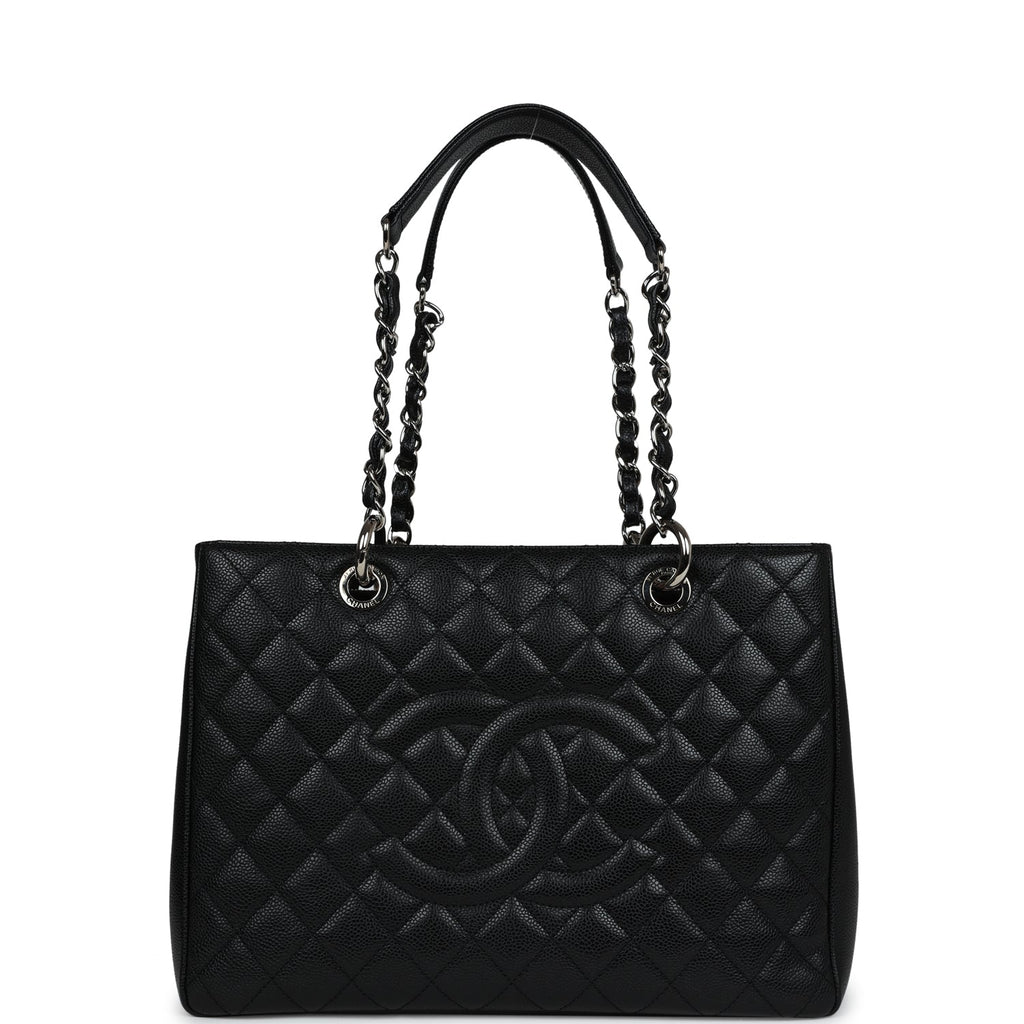 Chanel Grand Shopping Tote Bag Black Caviar Silver Hardware