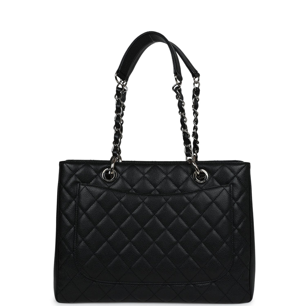 Chanel Grand Shopping Tote Bag Black Caviar Silver Hardware