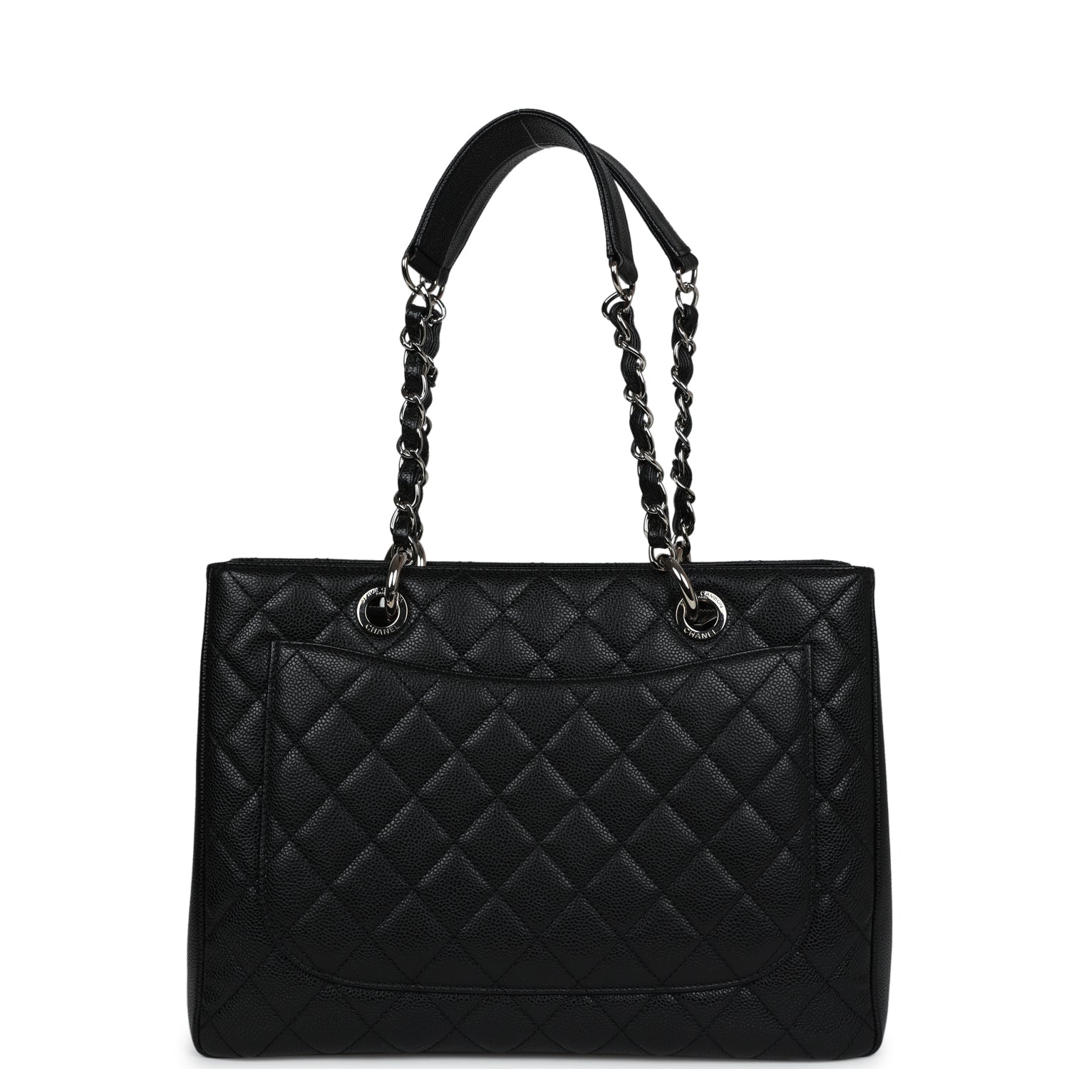 Chanel Grand Shopping Tote Bag Black Caviar Silver Hardware