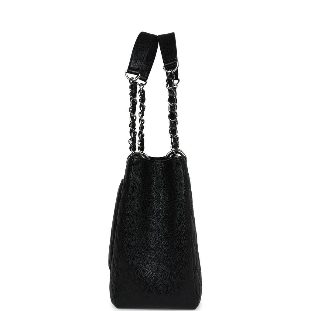 Chanel Grand Shopping Tote Bag Black Caviar Silver Hardware