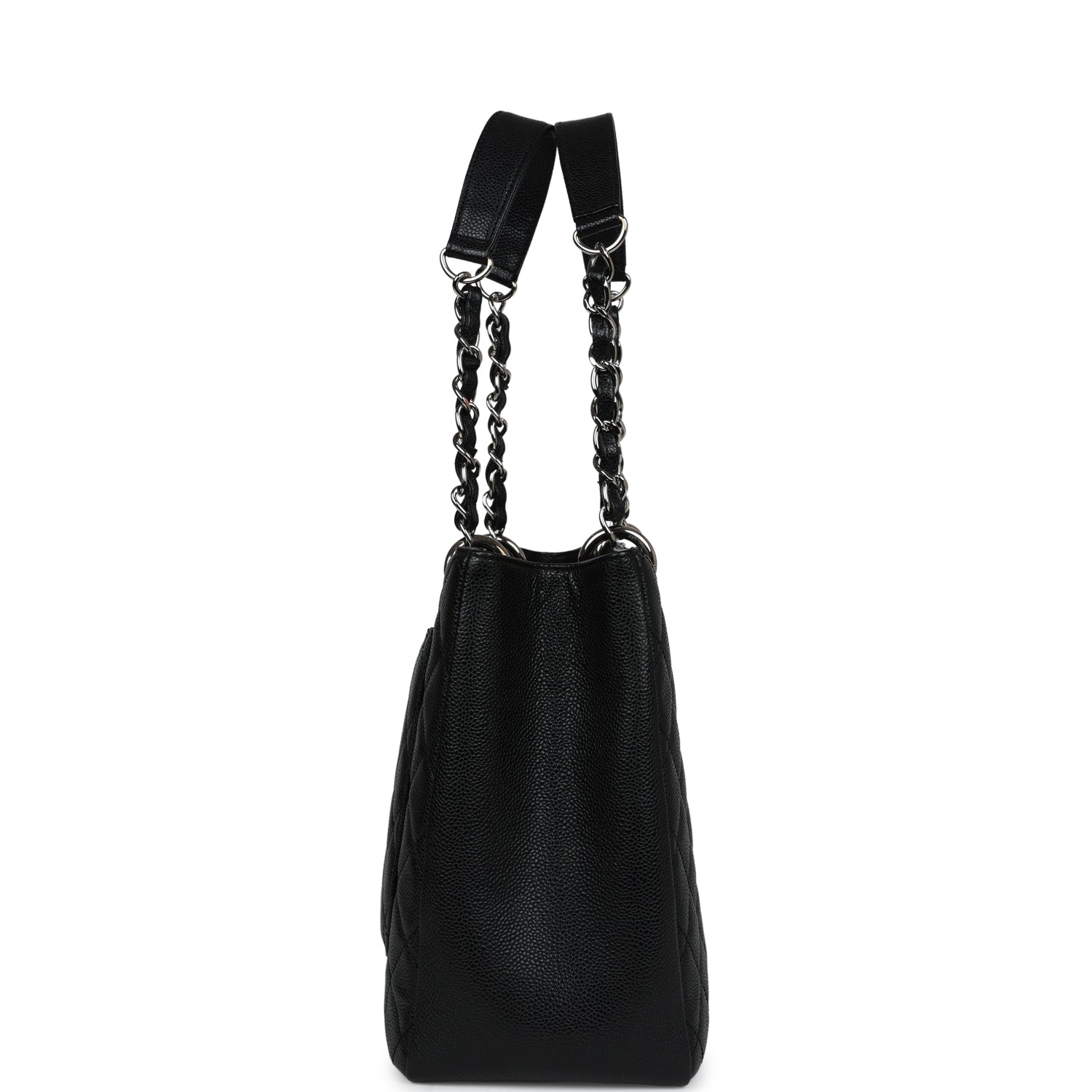 Chanel Grand Shopping Tote Bag Black Caviar Silver Hardware
