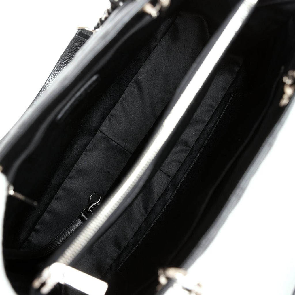 Chanel Grand Shopping Tote Bag Black Caviar Silver Hardware