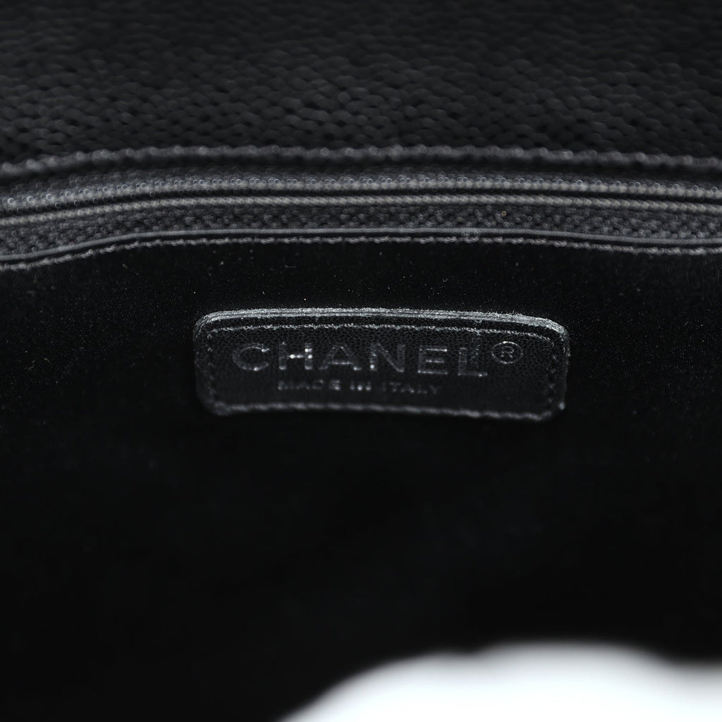 Chanel Grand Shopping Tote Bag Black Caviar Silver Hardware