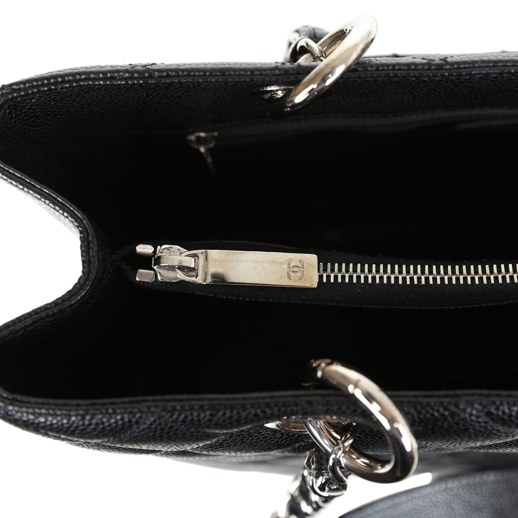 Chanel Grand Shopping Tote Bag Black Caviar Silver Hardware