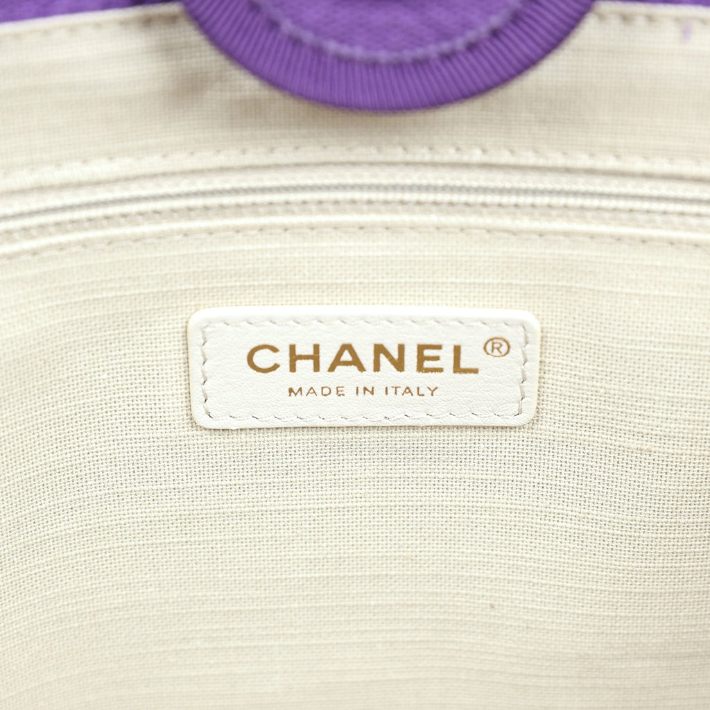 Chanel Small Deauville Shopping Tote Purple Canvas Gold Hardware
