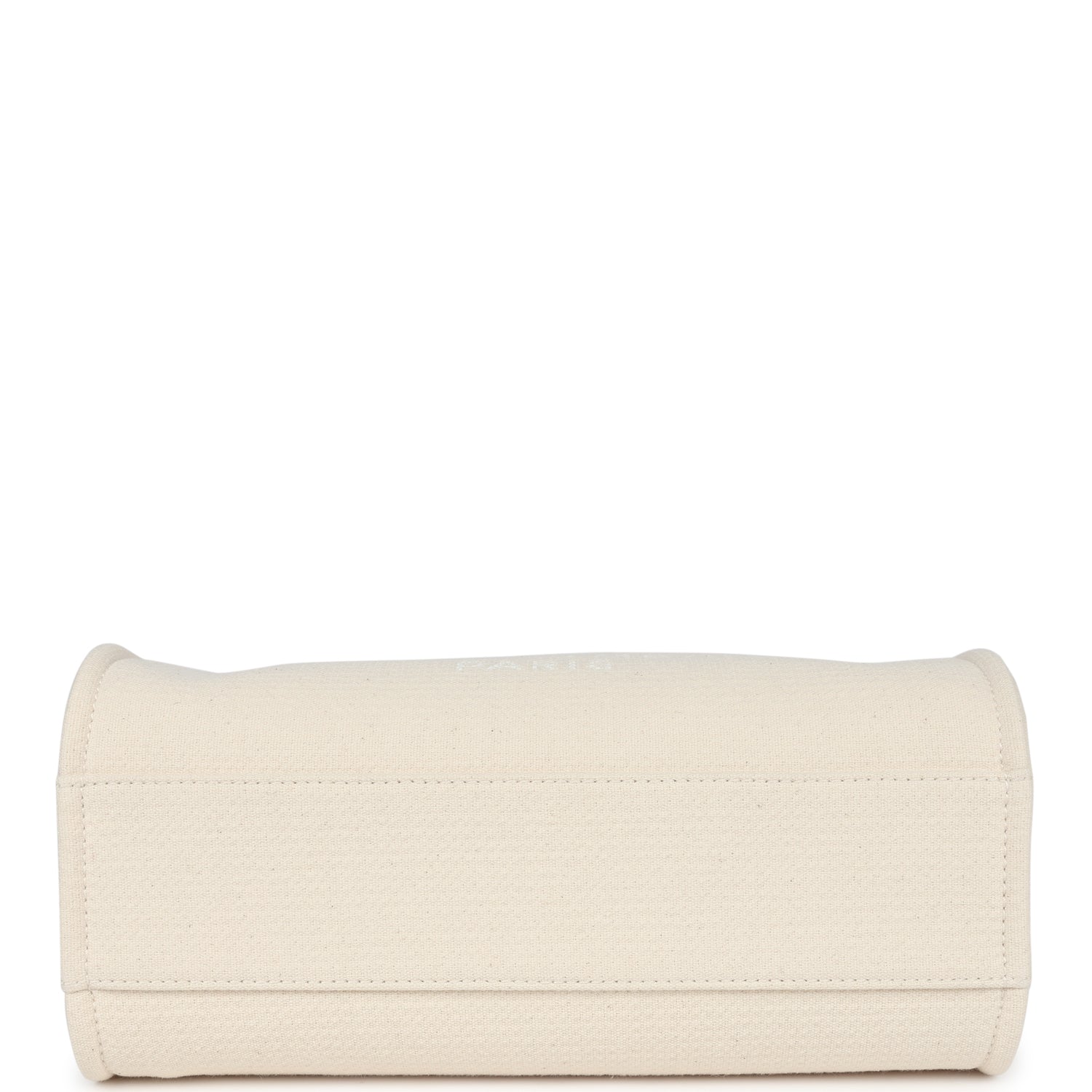 Chanel Small Deauville Shopping Tote Ivory Canvas Light Gold Hardware