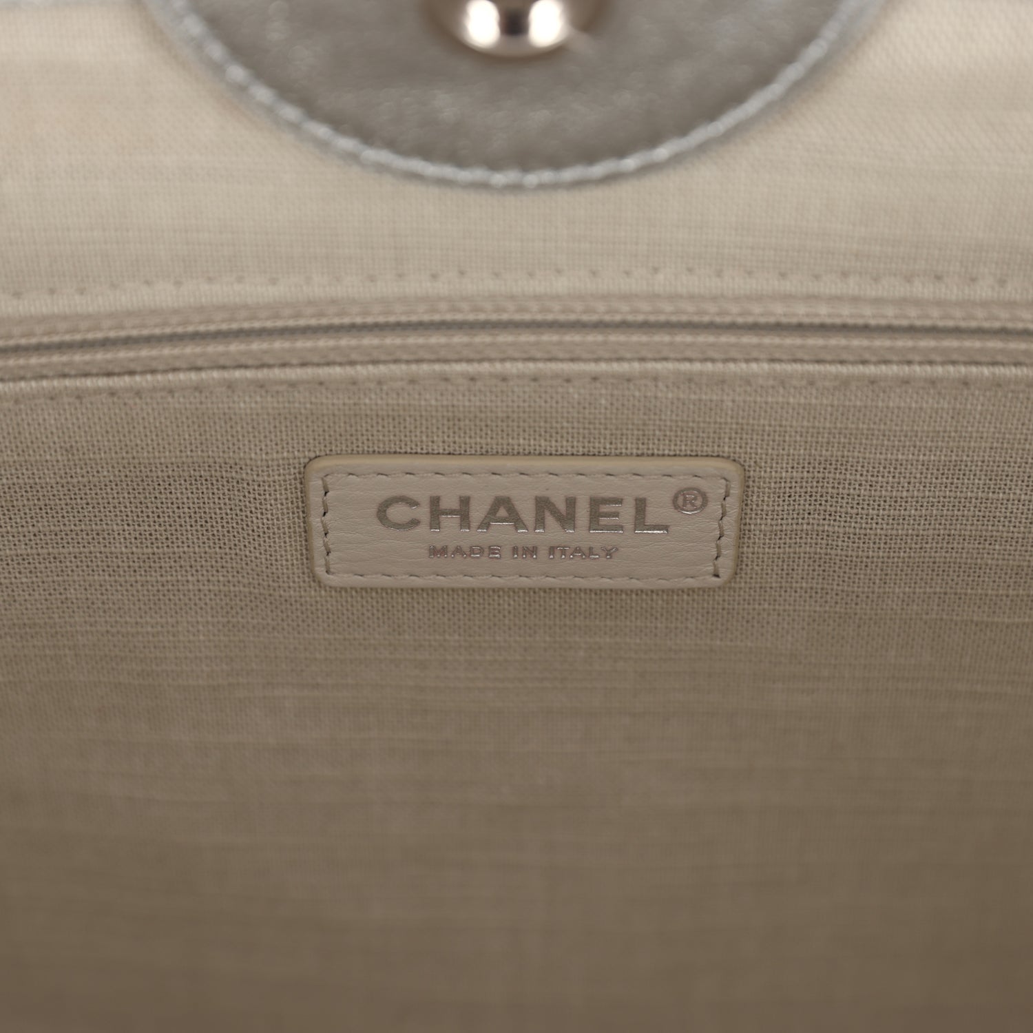 Chanel Medium Deauville Shopping Tote Metallic Silver Shiny Calfskin Silver Hardware