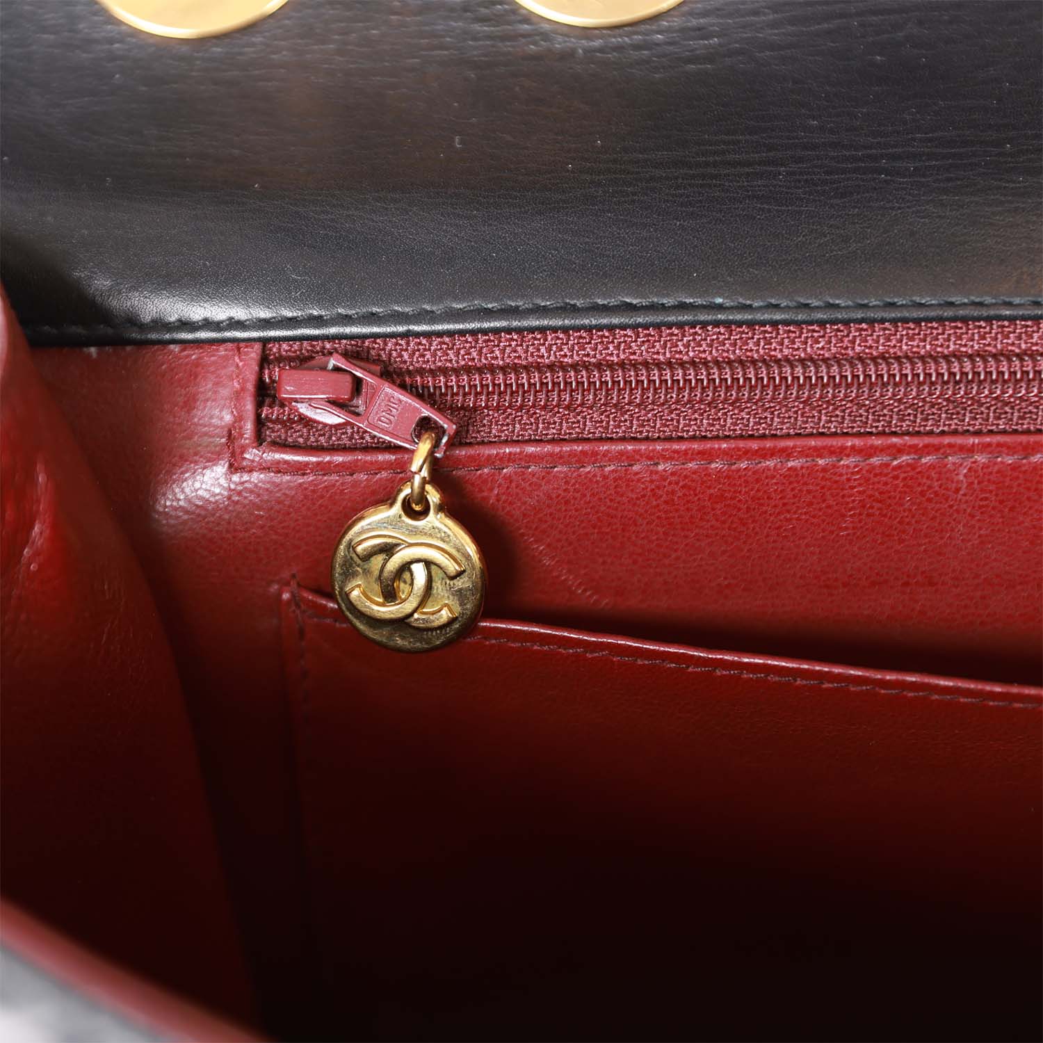 Chanel Vintage XL Jumbo Flap Bag Black Lambskin Gold Hardware