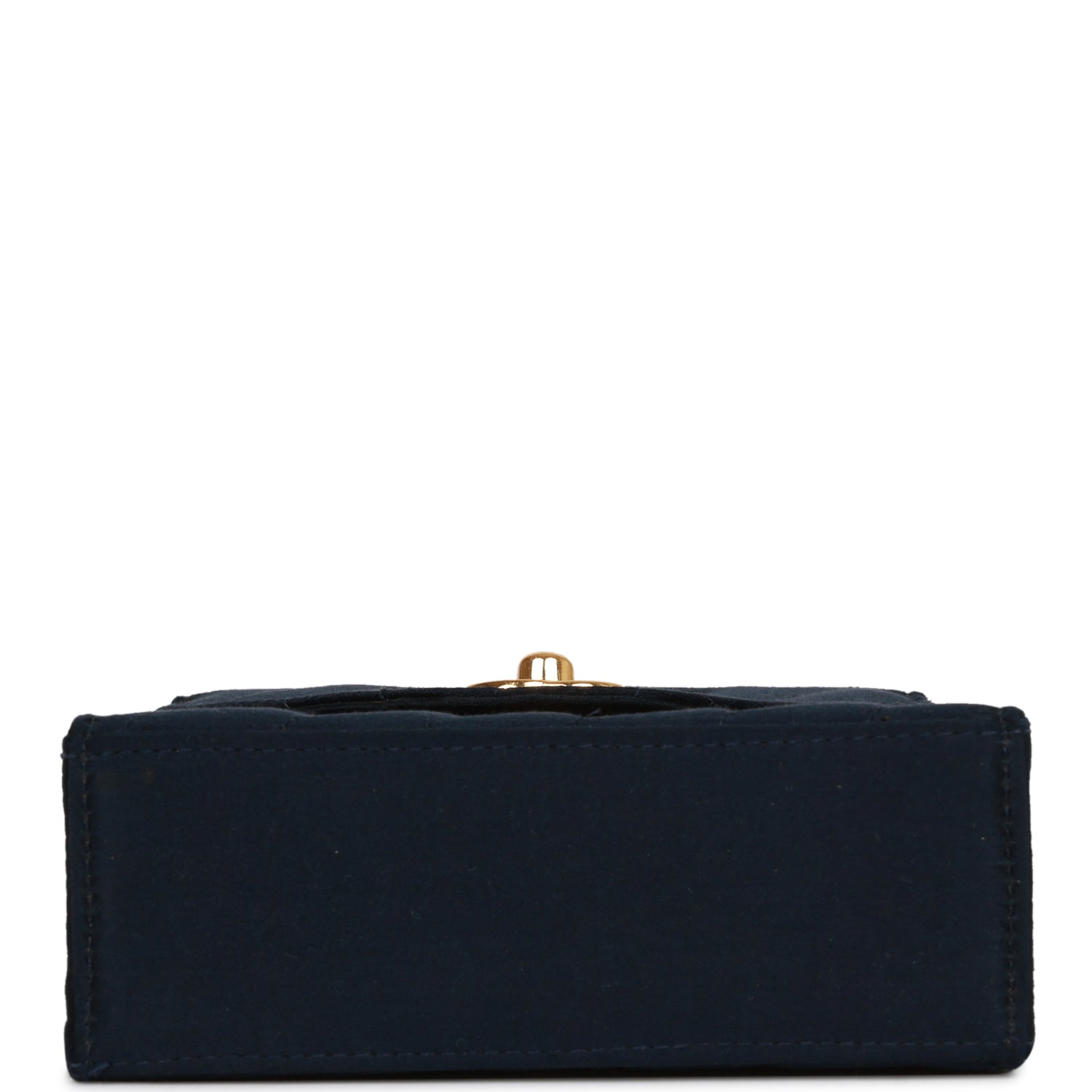Chanel Vintage Mini Flap Bag Dark Blue Satin Gold Hardware