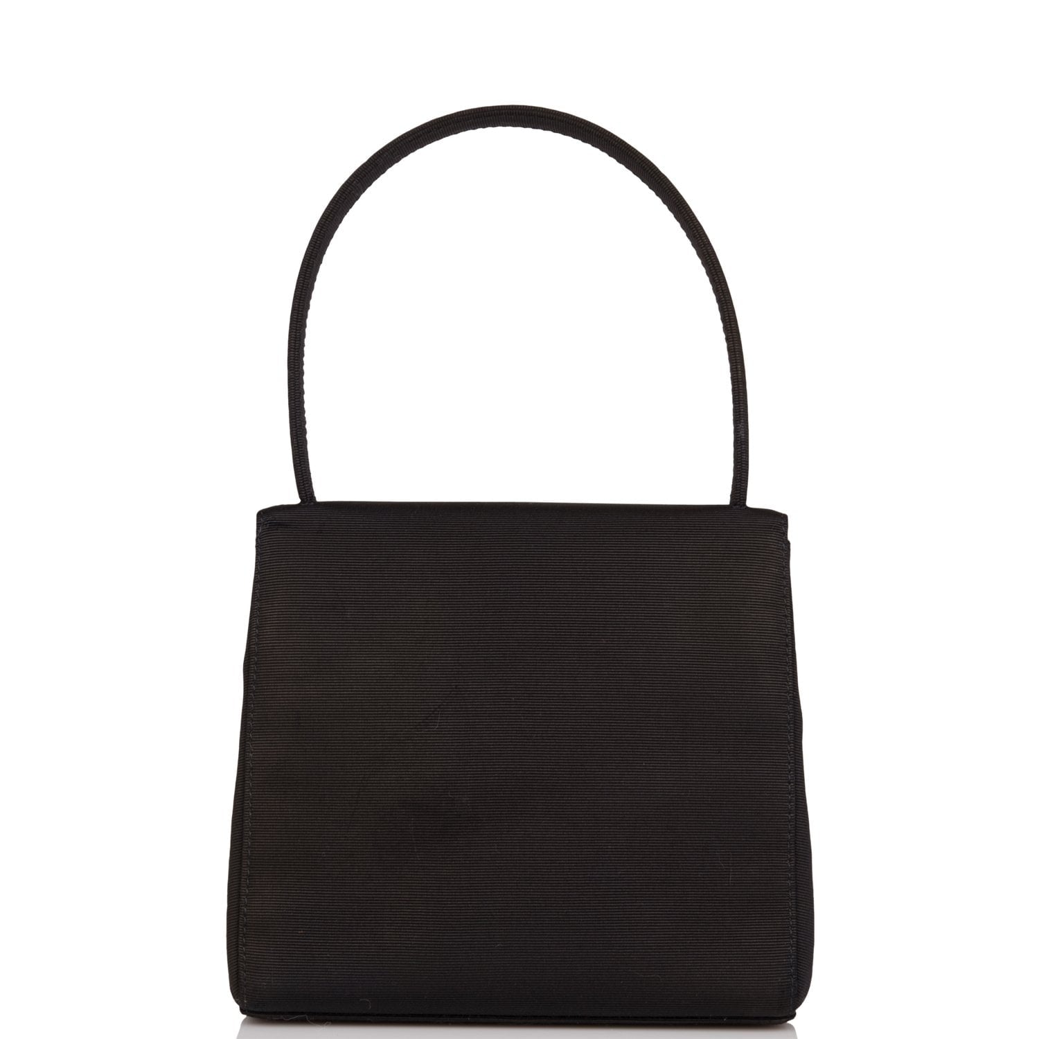 Chanel Vintage Mini Kelly Bag Black Satin Gold Hardware