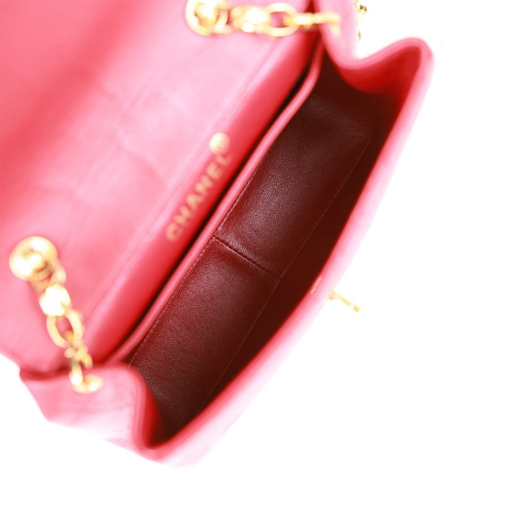 Chanel Vintage Trapeze Flap Bag Red Lambskin Gold Hardware