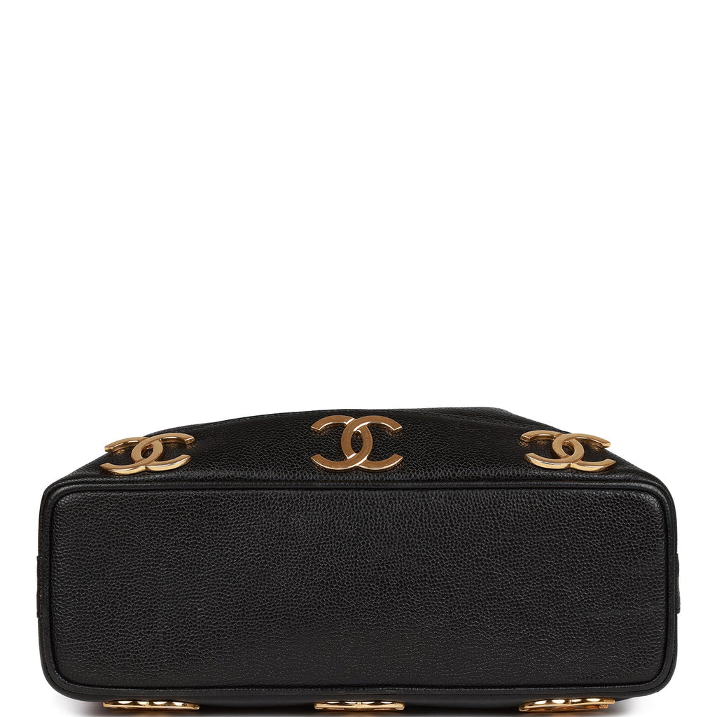 Chanel Vintage CC Bucket Bag Black Caviar Gold Hardware