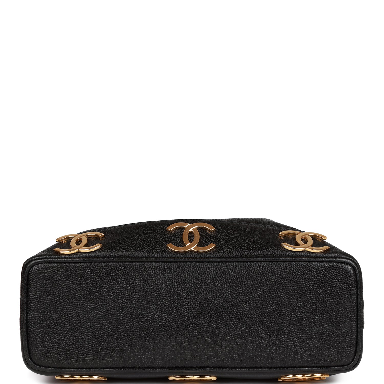 Chanel Vintage CC Bucket Bag Black Caviar Gold Hardware