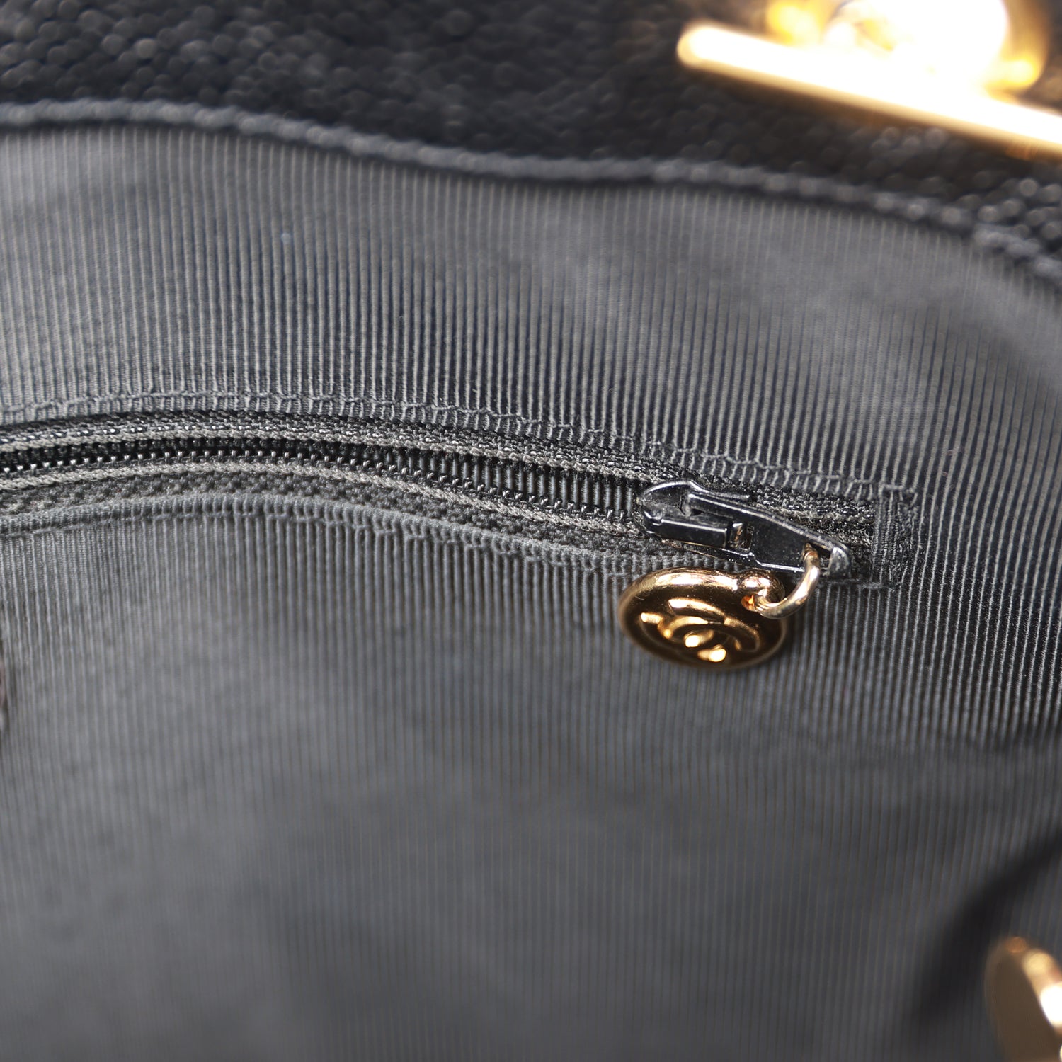 Chanel Vintage Triple CC Tote Bag Black Caviar Gold Hardware