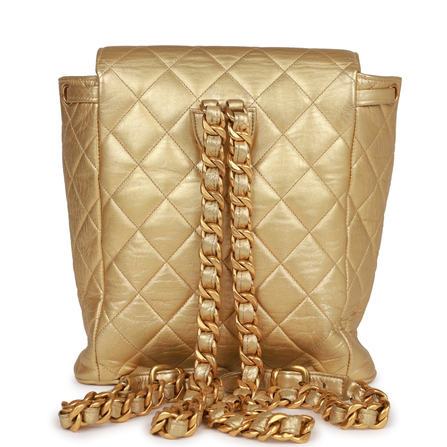 Chanel Vintage Duma Backpack Gold Metallic Lambskin Gold Hardware