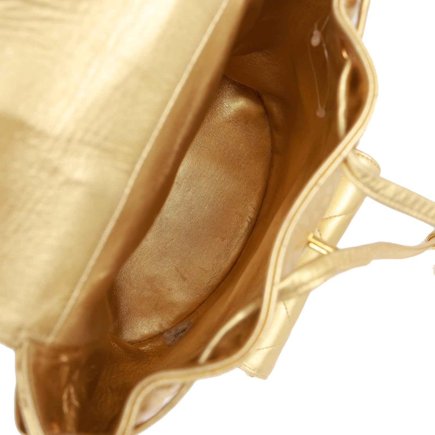 Chanel Vintage Duma Backpack Gold Metallic Lambskin Gold Hardware